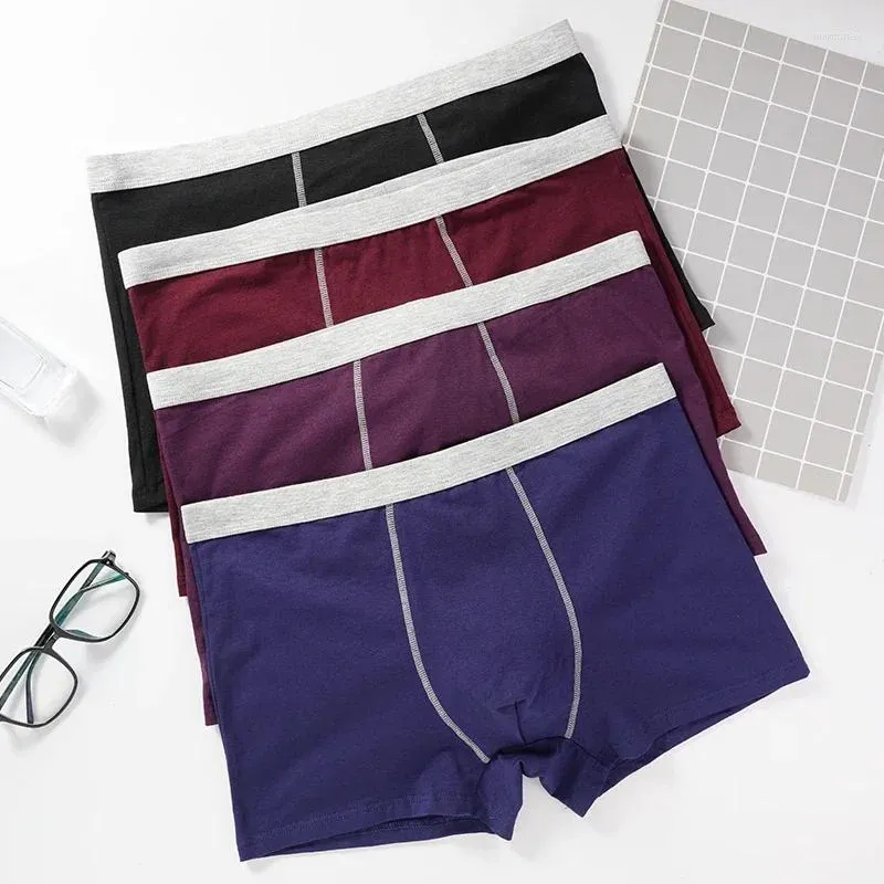 Underpants 3 Pcs/Lot Men's Boxer Briefs 95% Cotton Boxershorts Breathable Underwear Soft Shorts Lingerie High Quality Panties