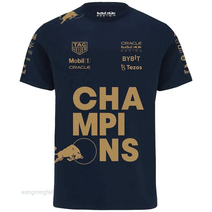 Herrt-shirts utomhus T-shirts 2023 Team Championship Commemorative Edition F1 Racing Suit Short Sleeved Polo Verstappen Samma nya produkt 61ar