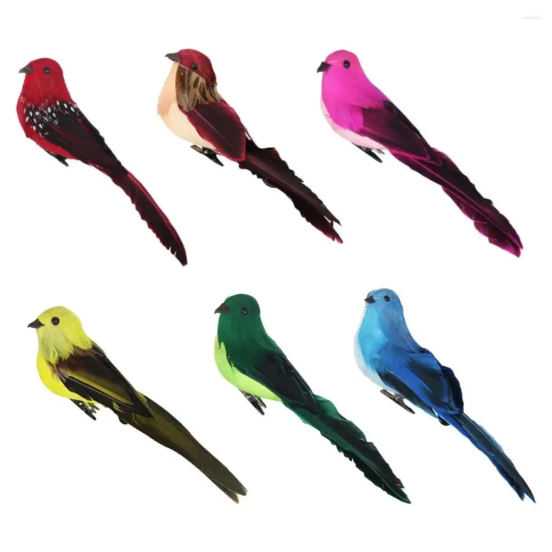 Décorations de jardin Figurines d'oiseaux artificiels avec clip pour décoration de vitrine de magasin de cour à la maison
