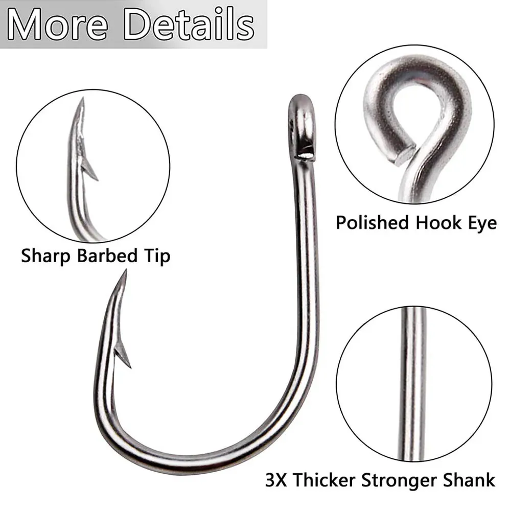 Stainless Steel Circle Hooks For Saltwater Fish Barbed Live Bait, Size 1/0  10/0, Sharp And Strong Ideal For Swimming Squid And Seafood. From Bao06,  $15.53