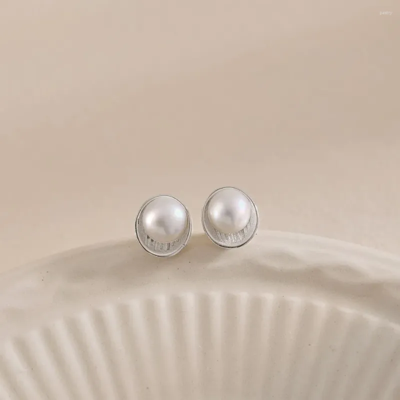 Boucles d'oreilles en argent Sterling S925 pour femmes, perles d'eau douce naturelles, ovales, bijoux de luxe, Design, cadeau pour fille, fête, Banquet