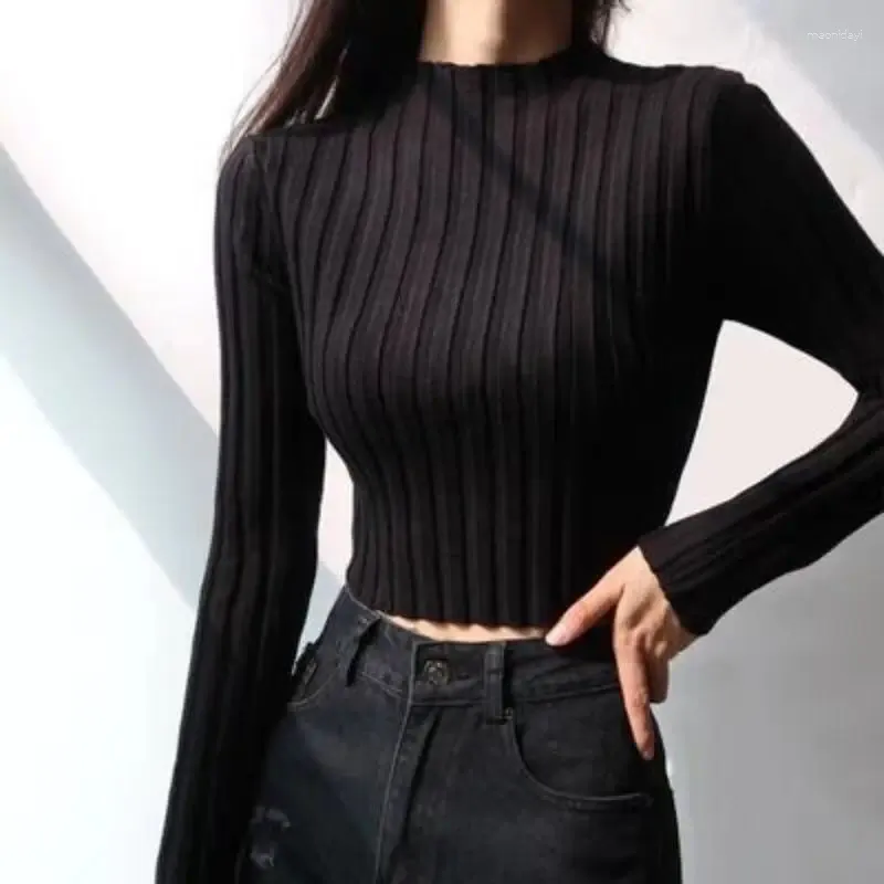 Women's T Shirts Clothing Simplicity Slim Interior Lapping Undercoat Fashion Solid Color O-neck Long Sleeve Pullovers Sweet T-Shirts