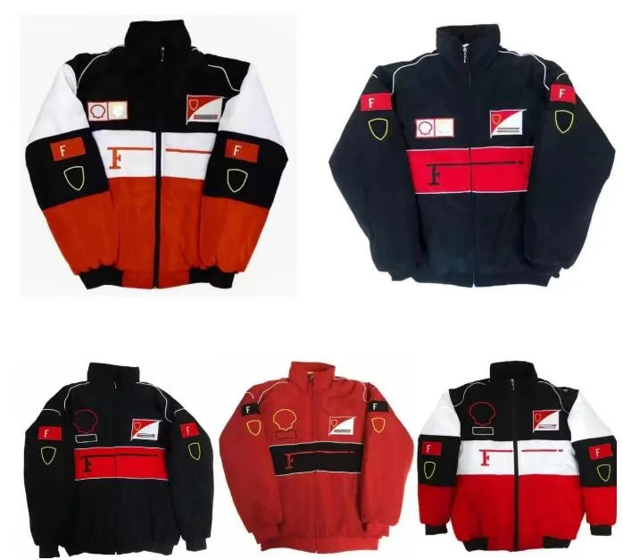 Veste de course F1, nouvelle combinaison d'hiver avec logo brodé et fermeture éclair