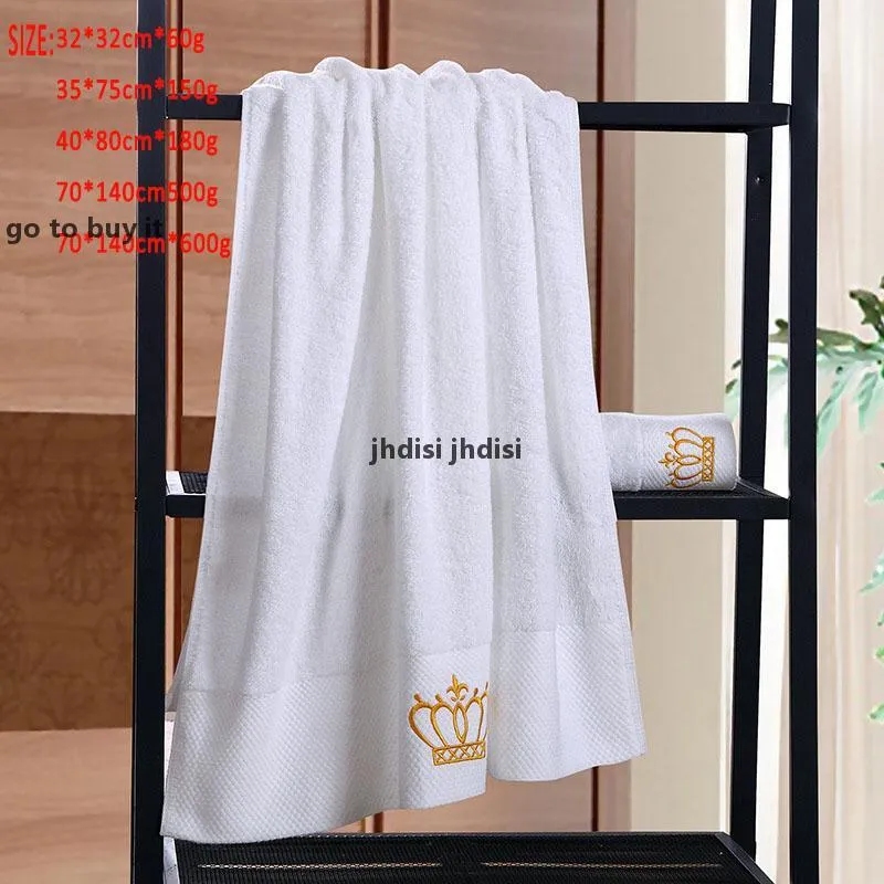 Set di asciugamani da hotel in cotone bianco con corona imperiale ricamata Asciugamani da bagno per il viso per adulti Asciugamani assorbenti 13