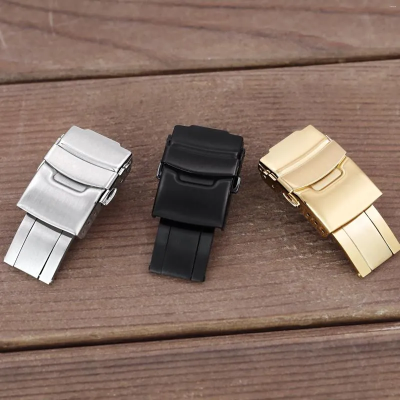 Watch Bands 18mm 20mm 22mm 24mm Stainless Steel Push Button Diver Clasp Band Folding Buckle For Brushed