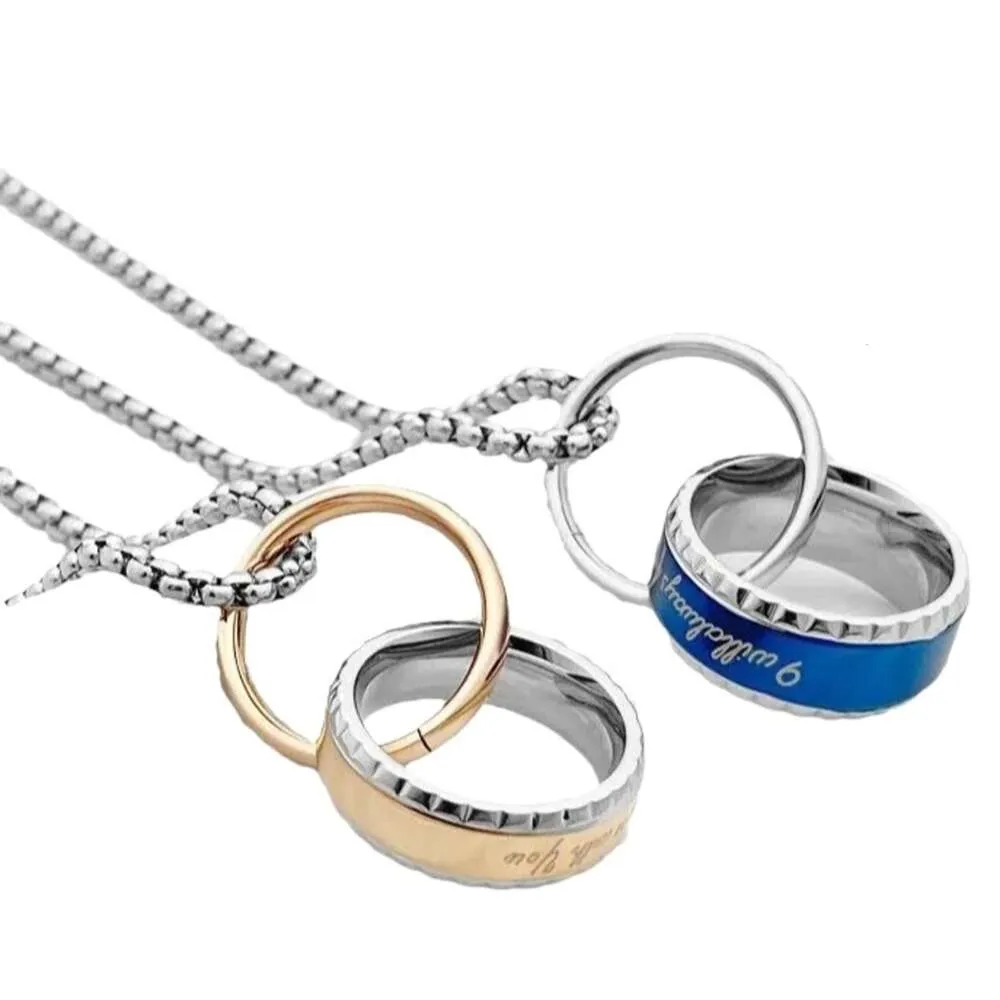 Ожерелья с подвесками 2023, модное хип-хоп, простое универсальное парное ожерелье из титановой стали, подарок