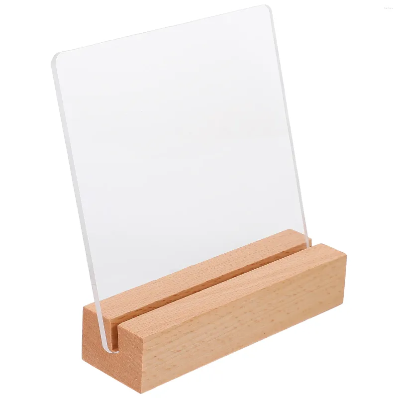 Piatti decorativi Strumento di archiviazione Tabellone per unghie Supporto per tromba Supporto per cartello in acrilico in finto legno con base