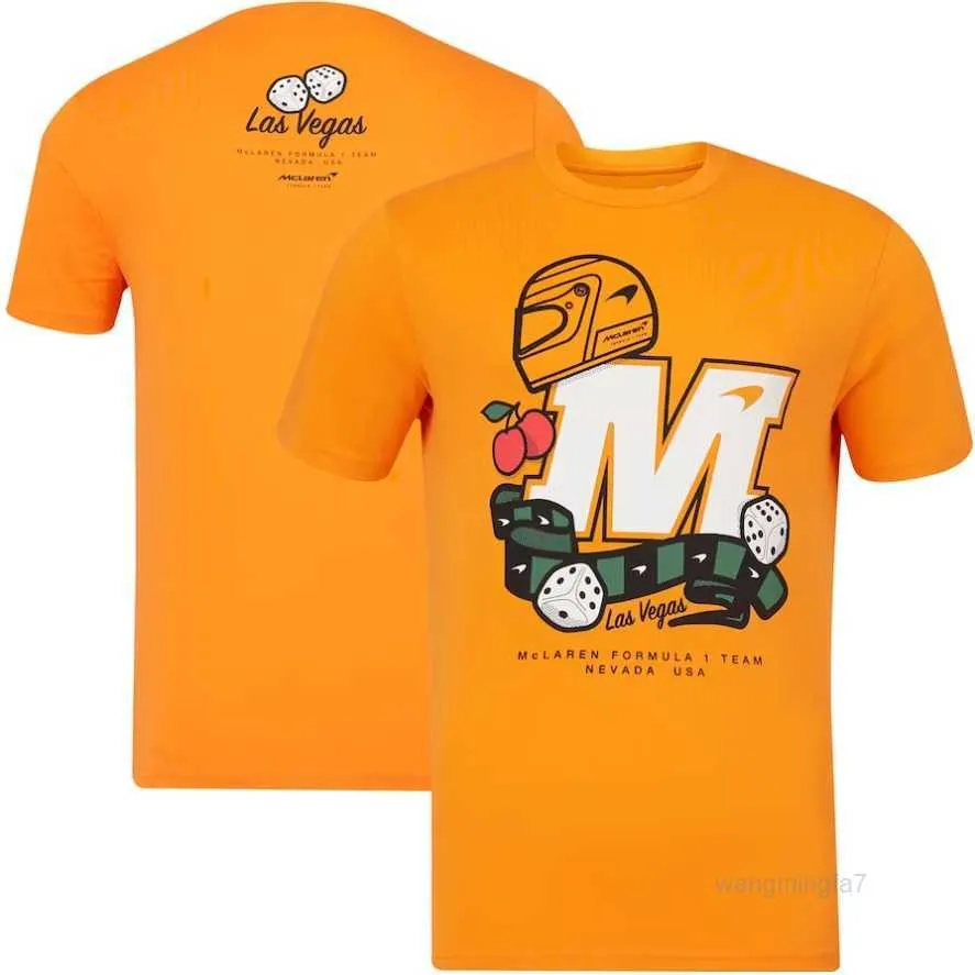 Camisetas masculinas Garrafas de água Gaiolas 24 Novo terno F1 Mclaren Racing Team Pescoço redondo Manga curta Sweatwicking Primavera / verão Masculino Casual Wear D7jh