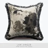 Pillow LAN JINGZE American Style Pillowcase Art Design With Tassel Decorative Cover Throw Pillows For Living Room 45x45cm