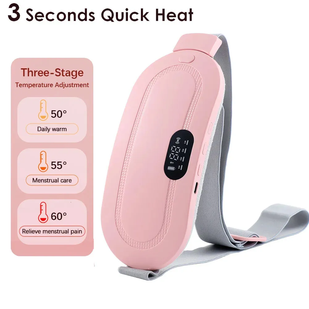 Equipamento portátil fino almofada de aquecimento menstrual inteligente cinto quente alívio dor na cintura útero vibratório massageador abdominal dispositivo de cinto elétrico 231206