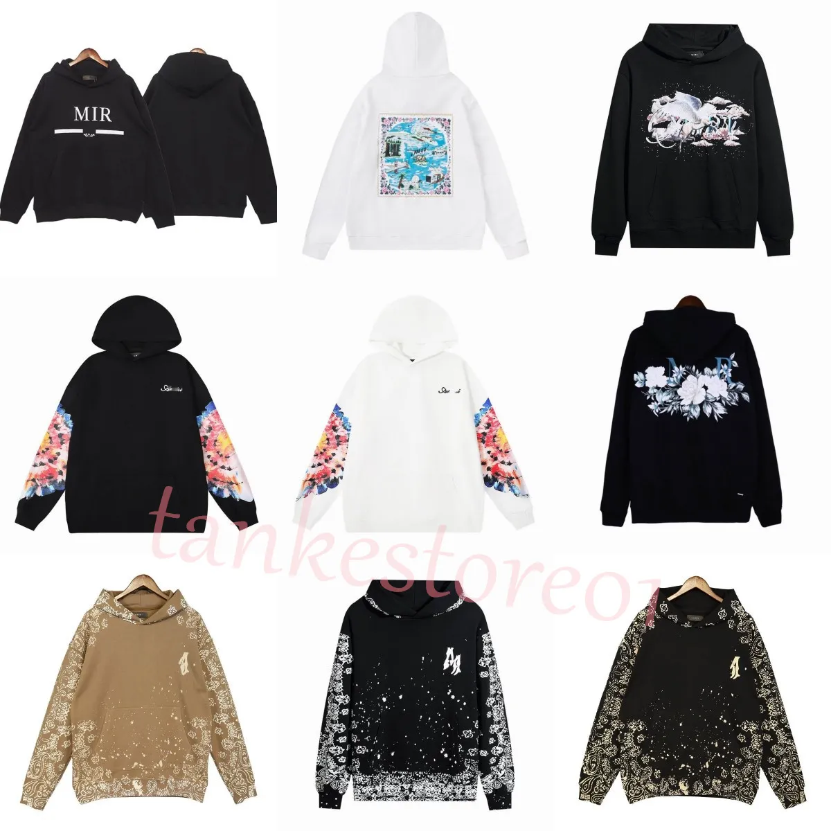 Graffiti Hoodies voor heren Designer Hoodies Sweatshirts Heren Amirs Hoody Logoprint Joggingbroek Trend Letter Spattende Inkt Druipende Jogger Heren Trainingspak A miri Hoodie