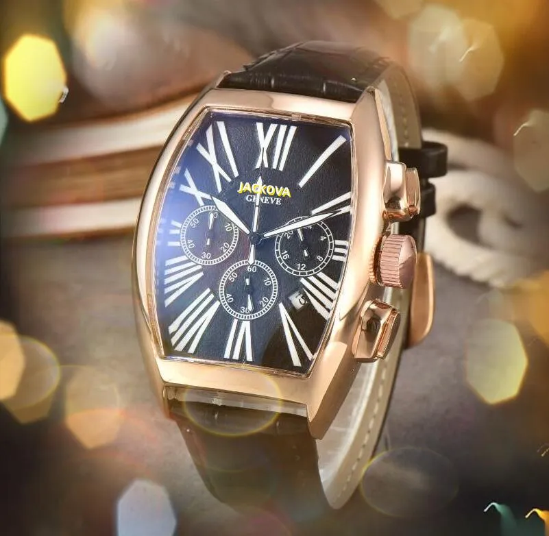 Automatic Watches Men Luxury Iced Out Hip Hop Watch Quartz Battery Movement Chain Bracelet Leather Strap Black Silver Rose Gold Case