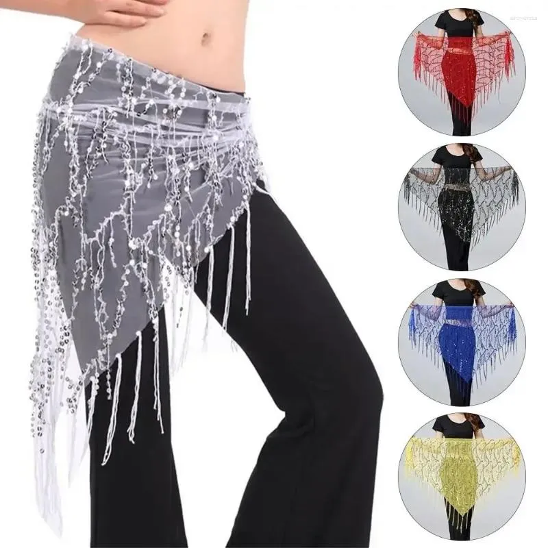 Stage Wear Women Sexy Belly Dance Hip Scarf Wrap Sequins Tassels Belts