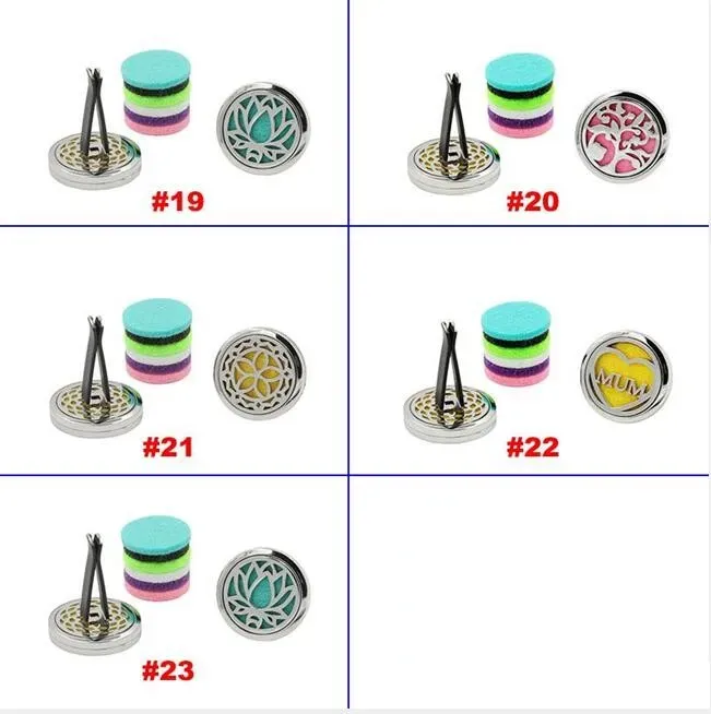 30mm Car Perfume Clip Home Essential Oil Diffuser For Car Locket Clip Stainless Steel Car Air Freshener Conditioning Vent Clip