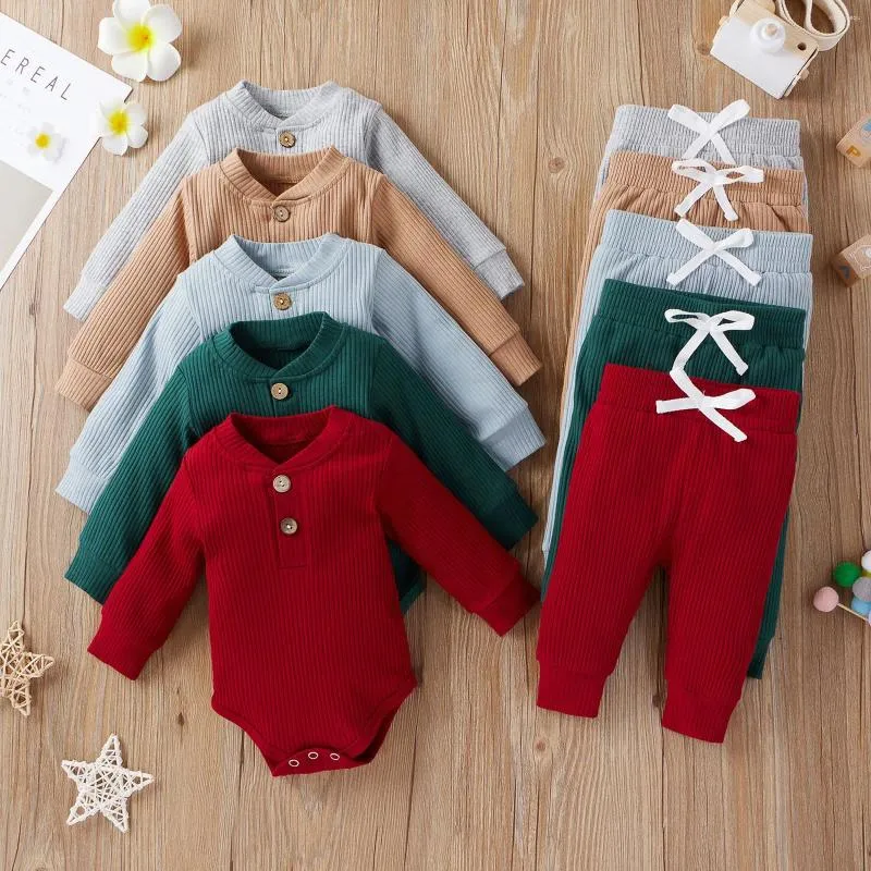 Conjuntos de roupas infantis bodysuits outono inverno bebê de manga comprida macacão para meninos e meninas roupas de bebê de duas peças conjunto nascido macacão