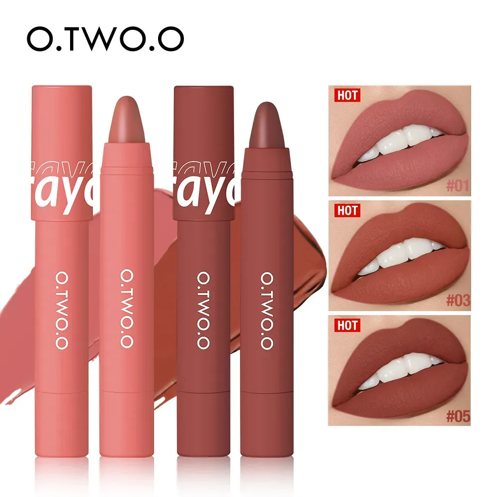 Lippenstift OTWOO Bleistift Lip Liner 6 Farben samt matt wasserdicht langlebig wischfest Stift für Lippen Make-up Kosmetik 231207