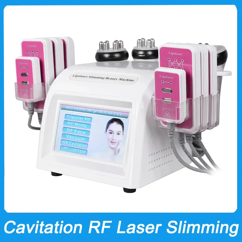 Ny produkt Body Slimming 40K Cavitation Ultrasonic Machine Vakuum Lipolaser Vikt Minska fettförlust Cellulitreduktion RF Anti Wrinkle Skin Drawing Lyftning