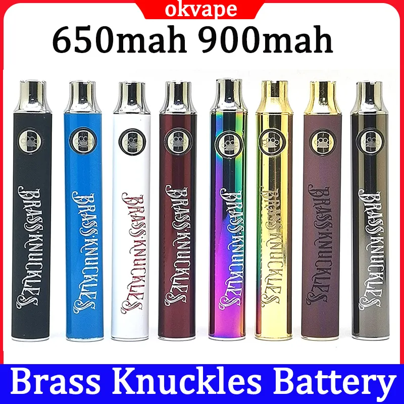 ブラスナックルBKバッテリー予熱650MAH 900MAH 510スレッドカートリッジペン用の調整可能な電圧ベープバッテリー