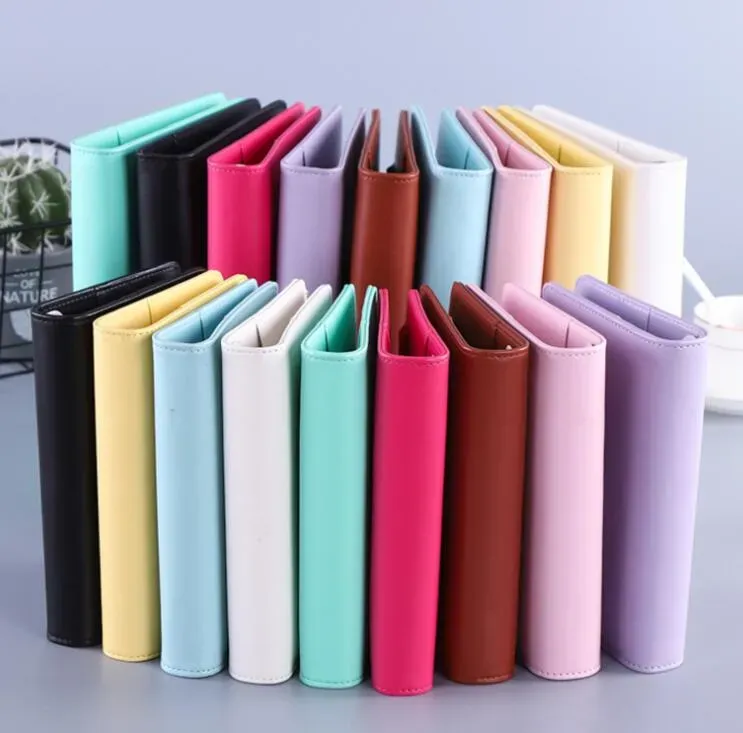 A6 Notebook Notepads Binder 6 Rings Spiral Business Office Planner Binders cute Color PU Leather Cover