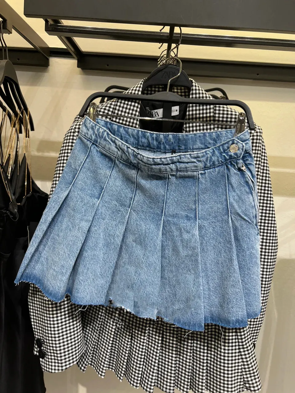 Röcke 2023 Bazaleas Store Traf Damen Seitlicher Reißverschluss Mujer Plissee Denim Minirock Offizielle Kleidung 231206