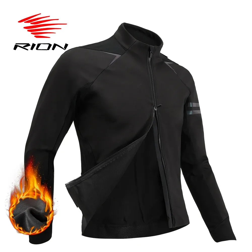 Cycling Jackets RION Men's Bike Jacket Waterproof Windbreaker Pro Cycling Jackets Bicycle Road Winter Thermal Motorcyclist Clothes 231204