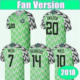 2018 Nigeria National Team Mens Soccer Jerseys MIKEL MUSA EKONG IHEANACHO AWAZIEM Home Football Shirts Adult Uniforms