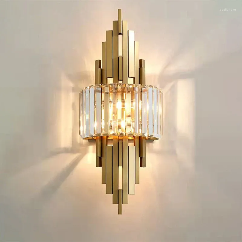 Настенный светильник, роскошный светодиодный кристалл, современное золото, скандинавское бра, внутреннее освещение, домашний декор, гостиная, спальня