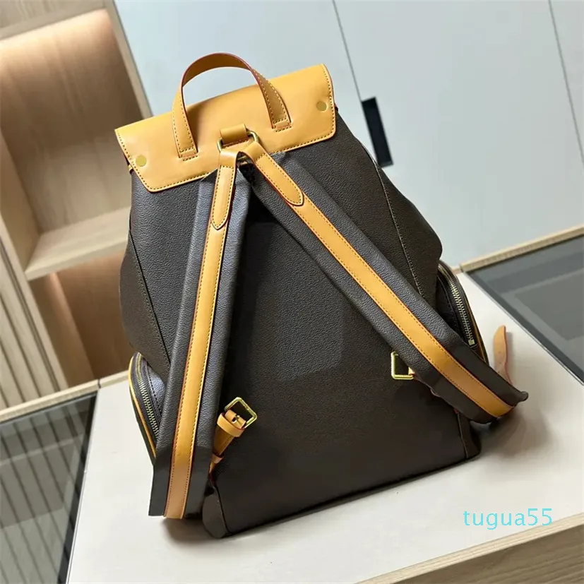 Mini-Schulranzen-Rucksack, Designer-Damen-Kettenrucksäcke, Designer-Damen-Büchertaschen, Modetrend, brauner Blumen-Leder-Rucksack