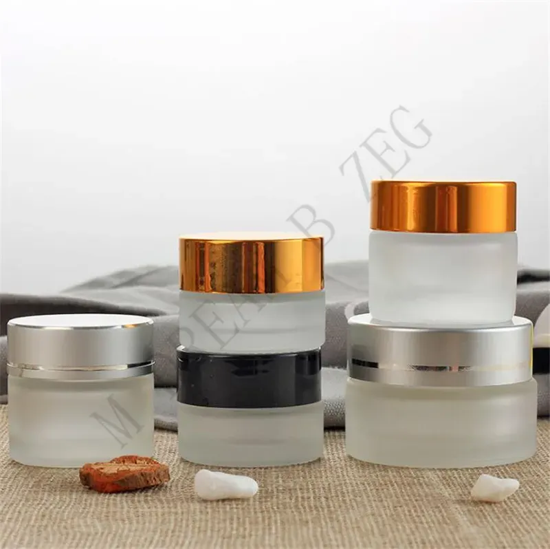 wholesale 3 Colors Empty Eye Cream Glass 5/10/15/20/30/50g Cosmetic Eye Cream Jar Cosmetic Bottle Container Refillable Bottles Makeup Tools