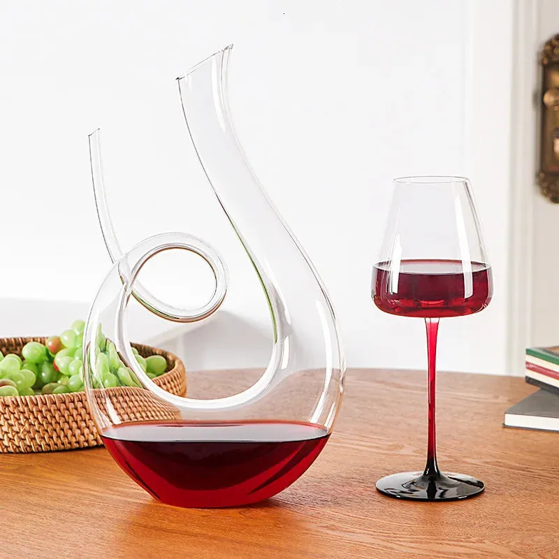 Décanteur en verre de cristal de haute qualité, gobelet rotatif à 360 °,  séparateur de vin de 1500ml, champagne, whisky, bouteille de vin pour bar  familial, cadeau