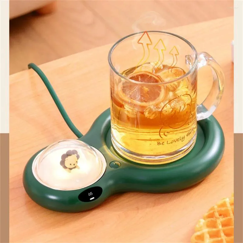 Table Mats ABS Mug Warmer 3 Gear Universal Cable Powered Overvoltage Protection Heating Pad With Atmosphere Light