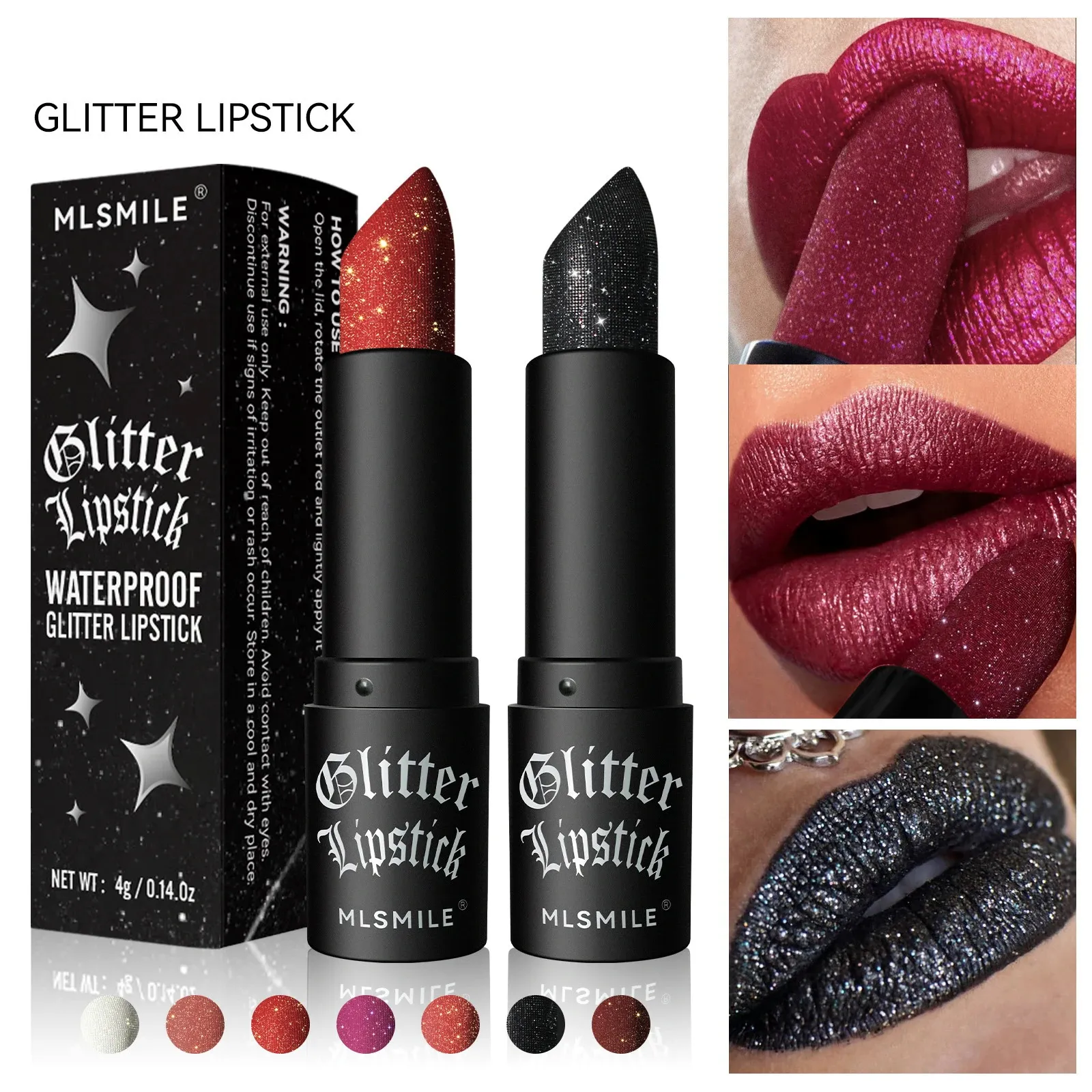 Lipstick Waterproof Nude Glitter 7 Colors Long Lasting Nonstick Cup Velve Red Mermaid Sexy Shimmer Lipsticks Makeup Cosmetic 231207