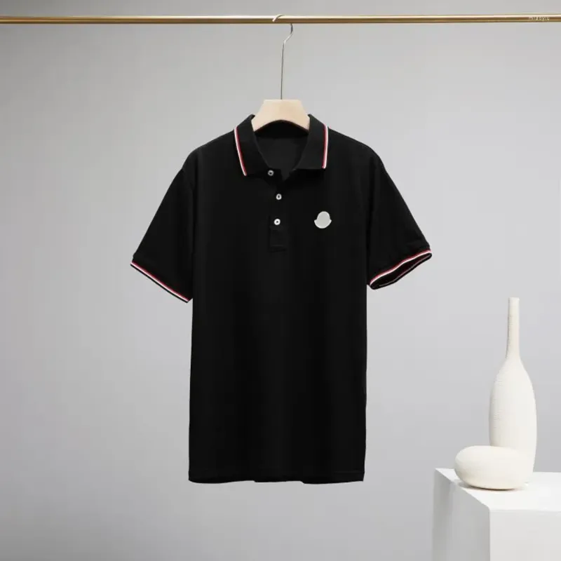 Herrpolos 2023 sommar mo engelska kort ärm lapel affärs casual mongolisk polo skjorta