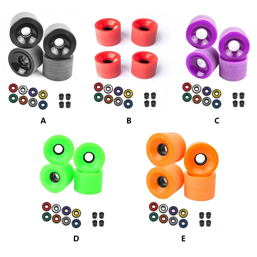 Roues de skateboard 70mm Roues Longboard Roulements Roues de rue Remplacement Doux 4 pièces PU
