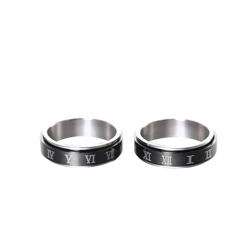 Designer Mode Angst Zappeln Edelstahl Spinner Ringe für Männer Männlich Schwarz Drehen Ring für Frauen Anti Stress Zubehör Schmuck geschenk