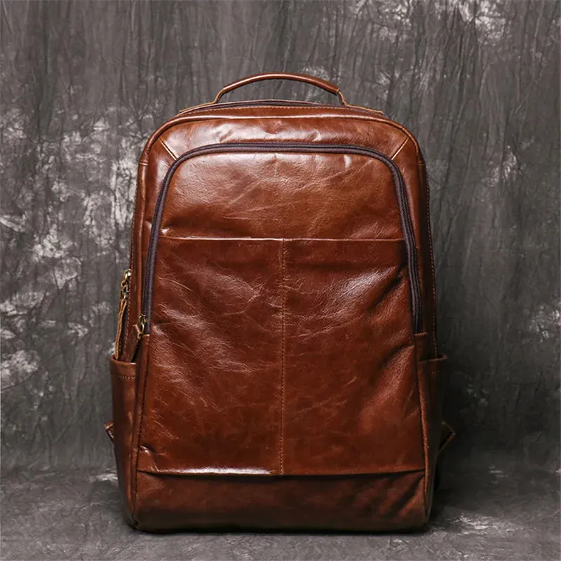Kvällspåsar Nesitu High Quality A4 Vintage Brown Black Top Grain äkta läder 14 '' Laptop Women's Backpack Cowhide Travel Påsar M1037 231207
