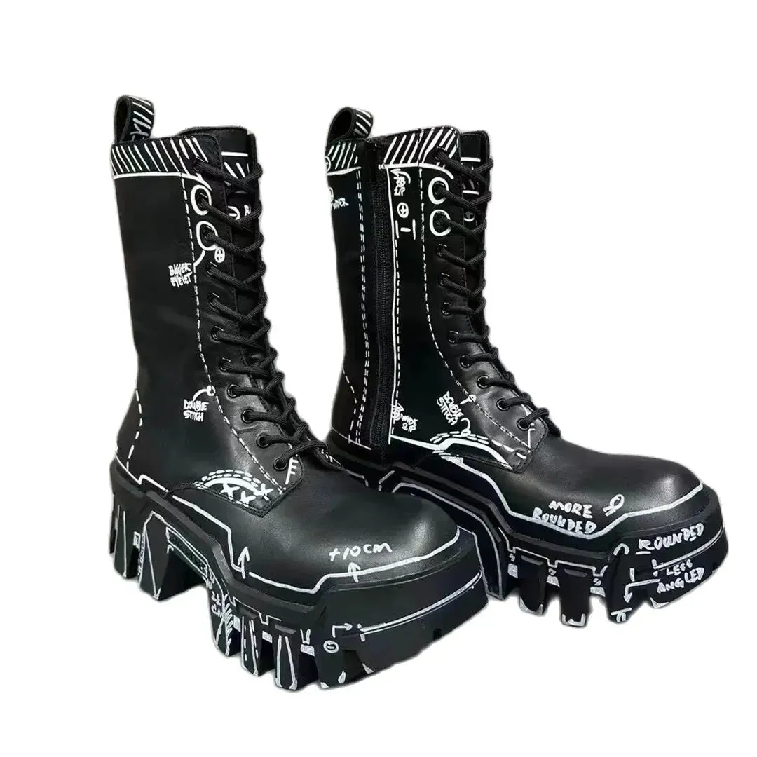Handmade Bulldozer Boots: Graffiti Painted Rubber... From Factory ...