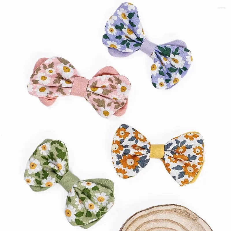 Accessori per capelli Clip per fiocco con stampa in nylon nato adorabile per bambini Fiocchi fatti a mano Forcina per capelli Mollette per neonati Copricapo per bambini