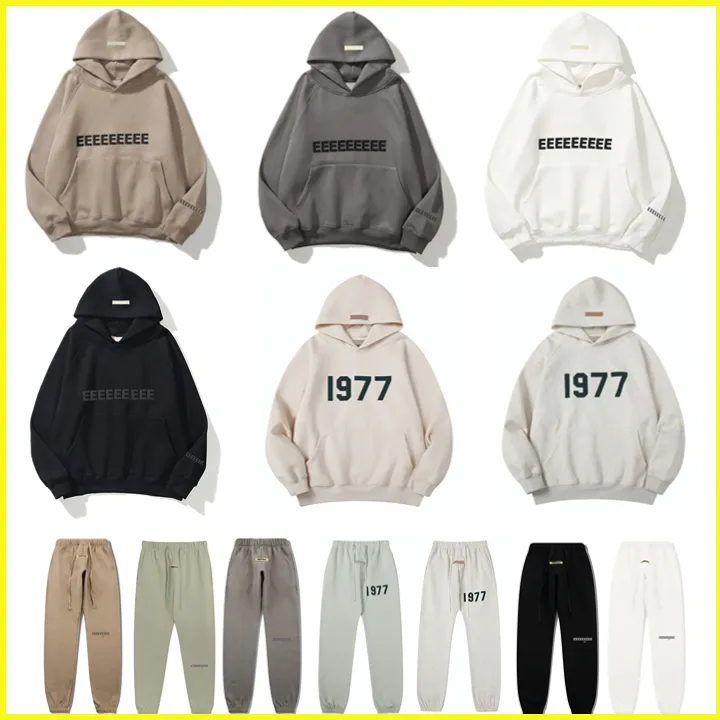 Herrspårar ess hoodie mens kvinnor designers essent hoodies vinter man för kvinna klassiska svarta vita essientials set kläder essentialls essentialsweatshirt