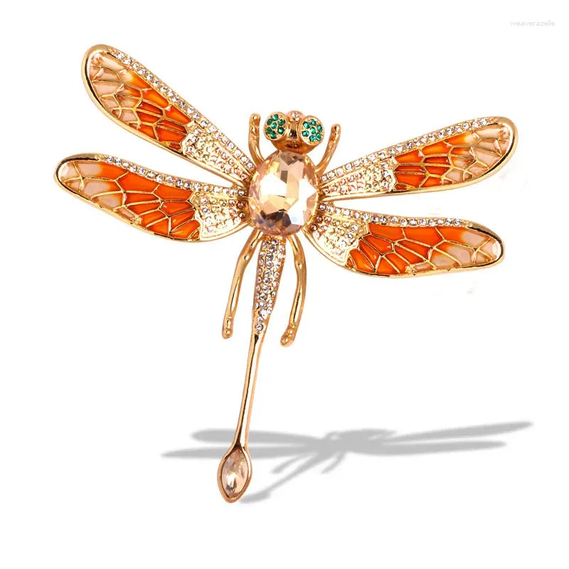 Brosches Dragonfly Rhinestone Stor stift insekt Överdriven brosch mode cardigan sjal personlig högkvalitativ bröstblommor åtkomst