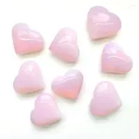 Decorative Figurines Pink Opal Love Heart Natural Crystal Folk Crafts 70mm High Quality Gemstone Polished Healing Stone For Home Decoration