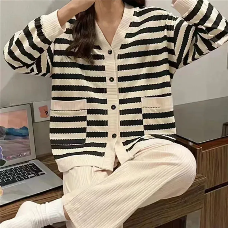 Kadınlar Robe Weirdo Japon Kimono Tarzı Sonbahar Kış Kadın Pijamaları Setler Pamuk Uzun Kollu Ev Tesisleri Sıradan V-Neck Yakası Sweet Garayar 231206