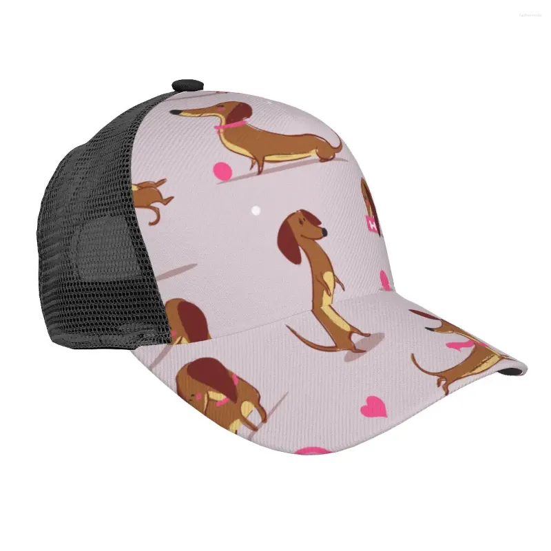 Ball Caps Mesh Baseball Cap Mannen Vrouwen Leuke Cartoon Teckel Vader Hoed Unisex Hip Hop Outdoor Gorras