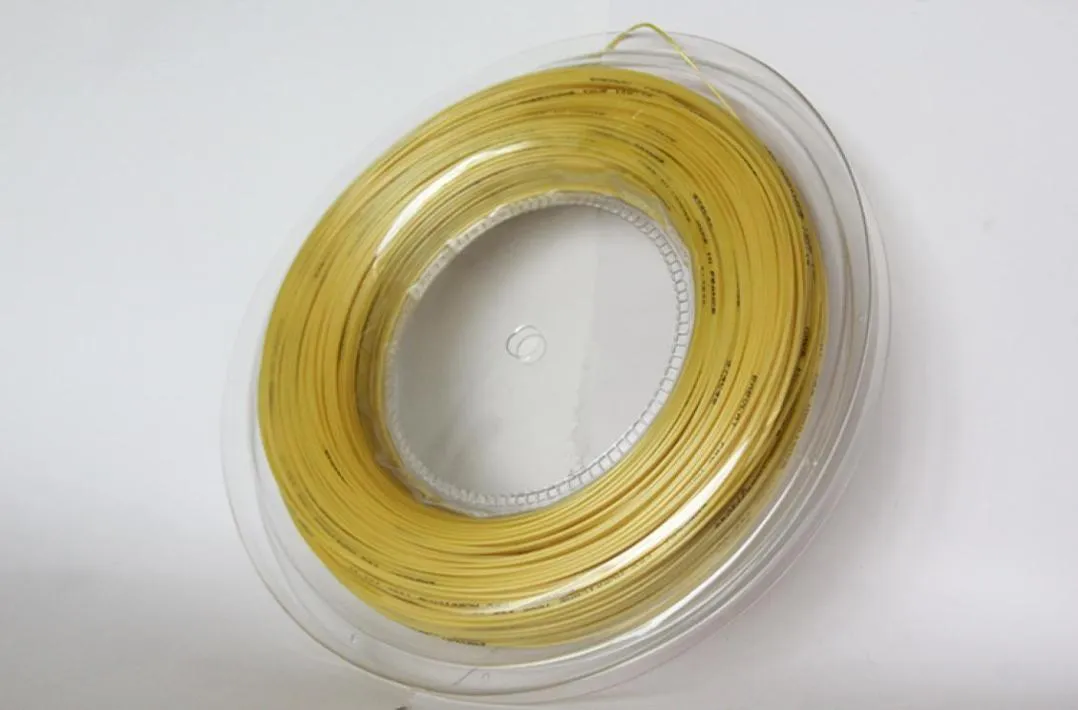 Brand hurrican tour quality tennis string130MM gauge 200m gold yellow color2204042