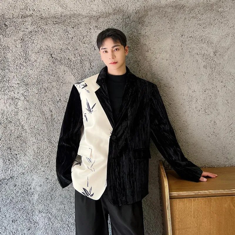 Mejor Precio En A Granel Costumes Pour Hommes SYUHGFA Vetements Style Chinois Velours Patchwork Costume Decontracte Manteau 2023 Automne Hiver Lache Simple Manches Longues Blazers Envio Gratuito DHgat...