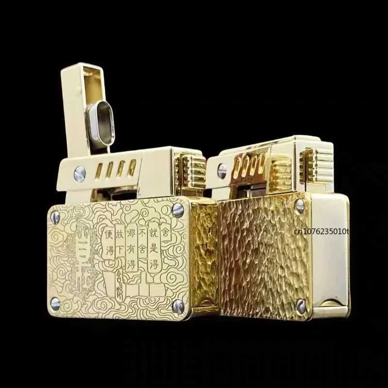 Ny enklick Ejektion Kerogen Lighter Creative Carved Double-Sided Personalized High-End Windproect Gift Collection