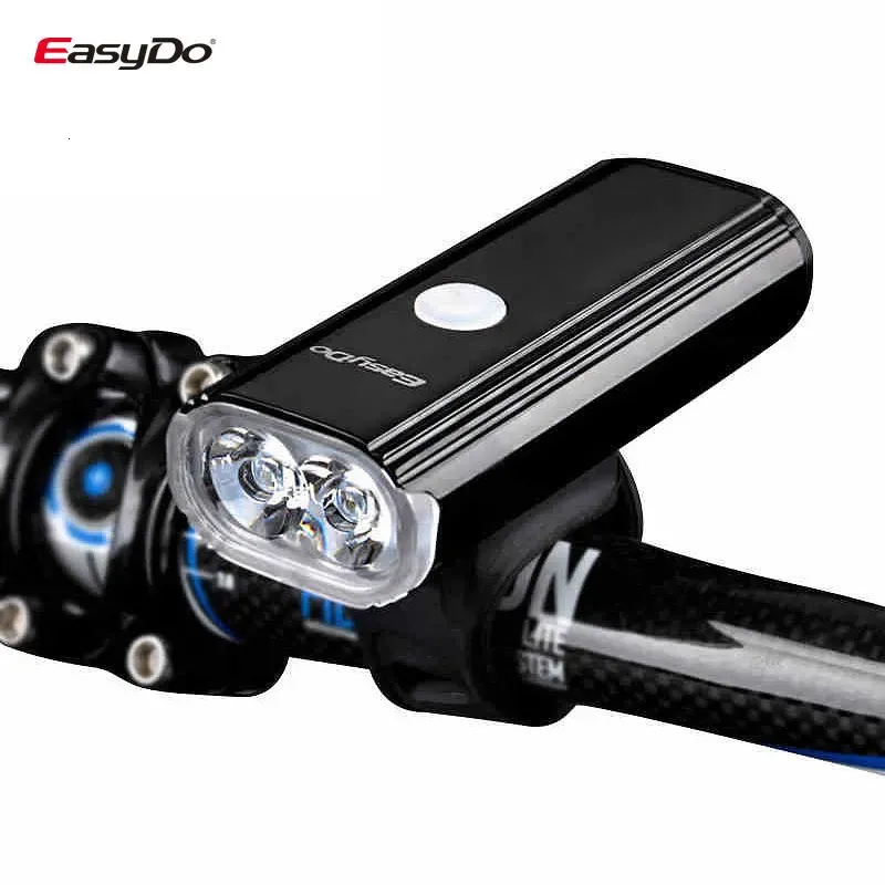 バイクライトEasyDo EL1110デュアルXPG LEDヘッドライト合金ハウジング4400MAHバッテリー1000LUMEN 360度回転サイクリング照明フロントランタン231206