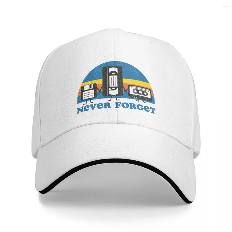 Berets Never Forget Sarcastic Graphic Music Baseball Caps Casual Sandwich Hut Männer Frauen Verstellbare Hüte Cap Angeln