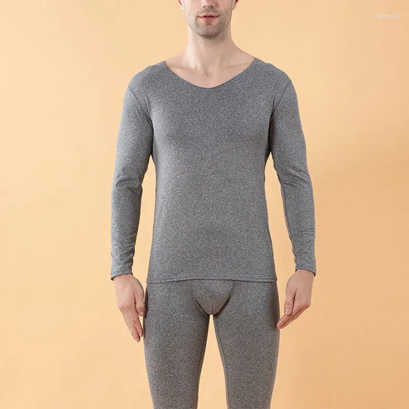 Мужское термобелье, 1 комплект, зимняя мужская нижняя рубашка, топы, брюки, теплые брюки из полиэстера, тонкие плюс бархатные с длинным рукавом