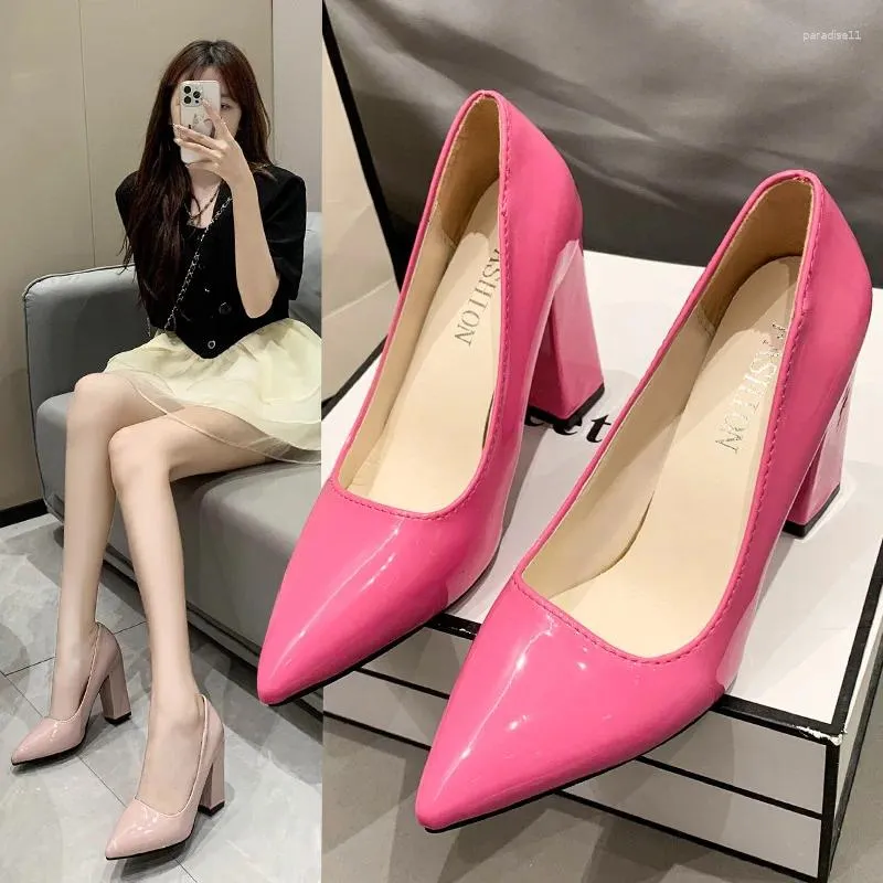 Dress Shoes Women Thin Heel Pumps Fashion Solid Color Woman Pointed Toe Slip-On Sexy High Heeled Wedding Party Big Size 43